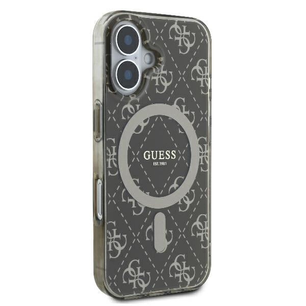 Futrola MagSafe za Apple iPhone 16, Guess, IML 4G Background, Smeđa