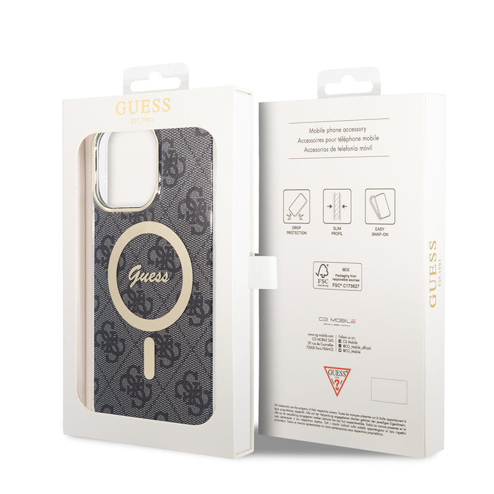 MagSafe futrola za Apple iPhone 16, Guess, IML 4G, Crna