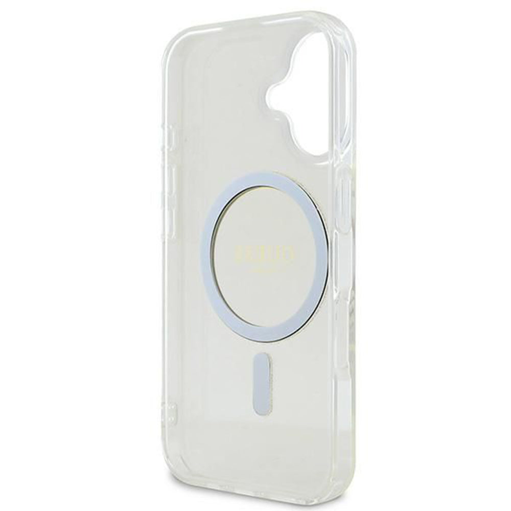 MagSafe futrola za Apple iPhone 16, Guess, IML Glitter Circle, Prozirna