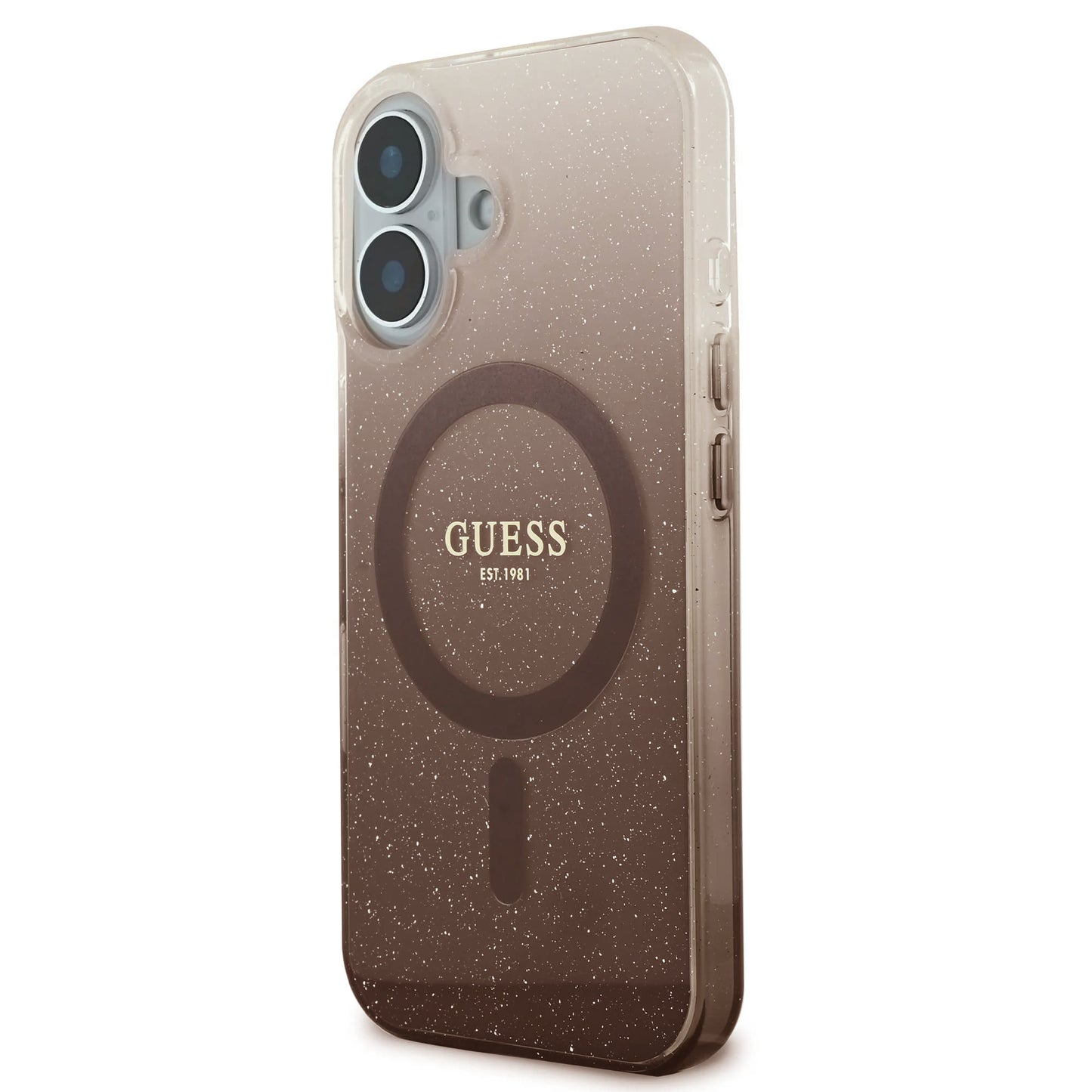 MagSafe futrola za Apple iPhone 16, Guess, IML Glitter Gradient, Smeđa