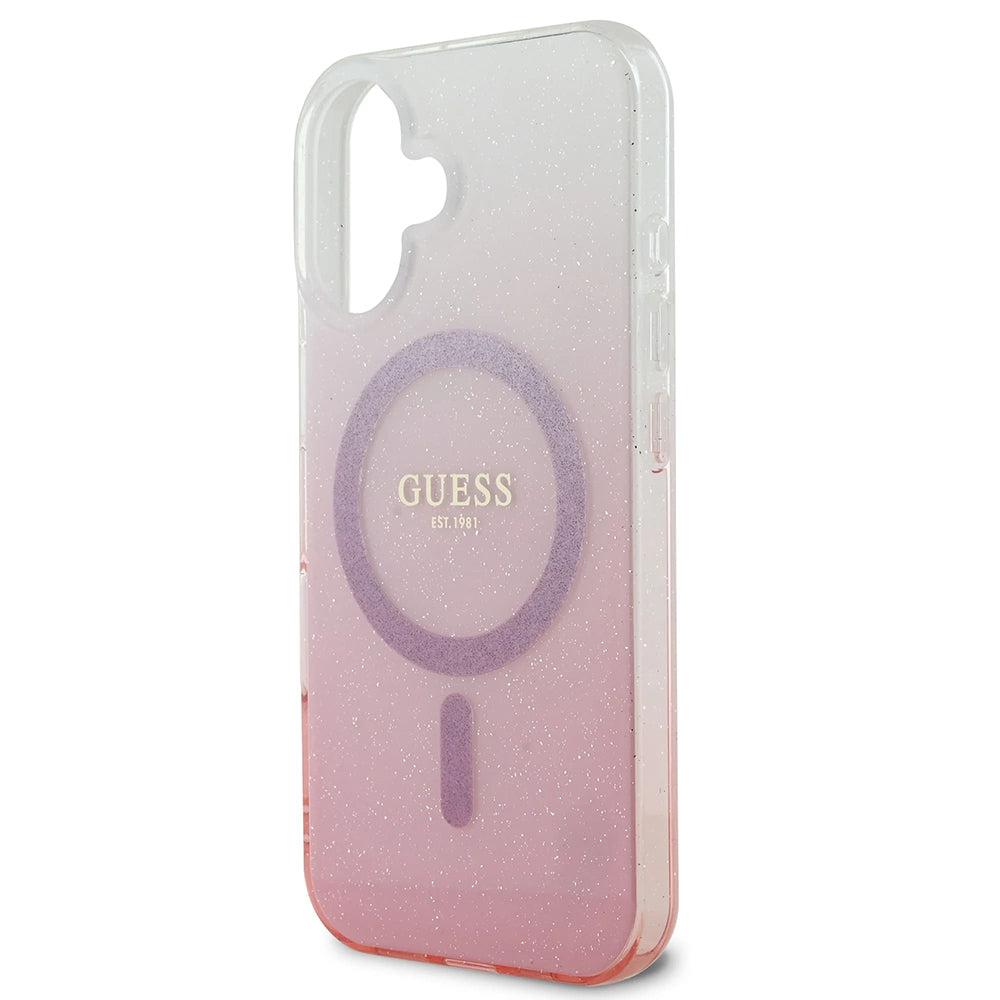 MagSafe futrola za Apple iPhone 16, Guess, IML Glitter Gradient, Smeđa