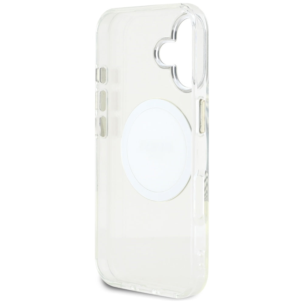 MagSafe futrola za Apple iPhone 16, Guess, IML Metal Colored Circle, Bijela