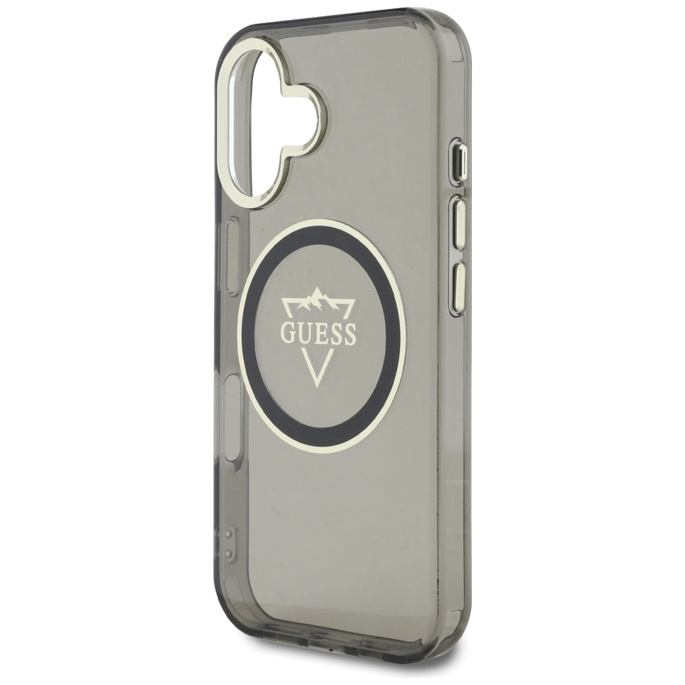 MagSafe futrola za Apple iPhone 16, Guess, IML Metal Mountain Logo, Crna