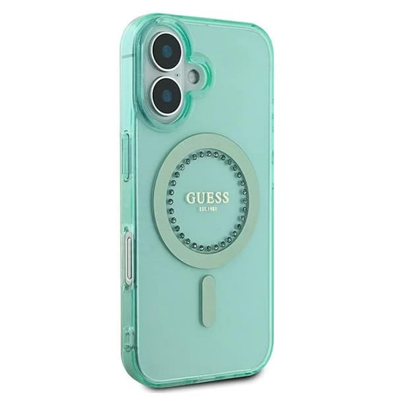 MagSafe futrola za Apple iPhone 16, Guess, IML Rhinestone, Zelena