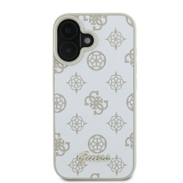 MagSafe futrola za Apple iPhone 16, Guess, Peony Script, Bijela