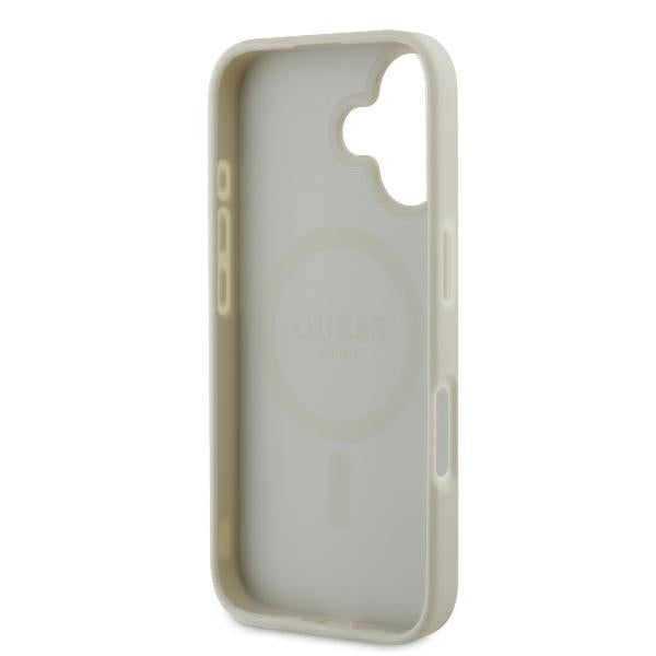 MagSafe futrola za Apple iPhone 16, Guess, Peony Script, Bijela