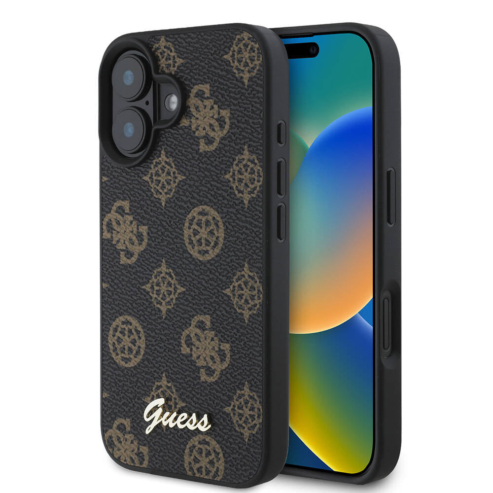 MagSafe futrola za Apple iPhone 16, Guess, Peony Script, Crna