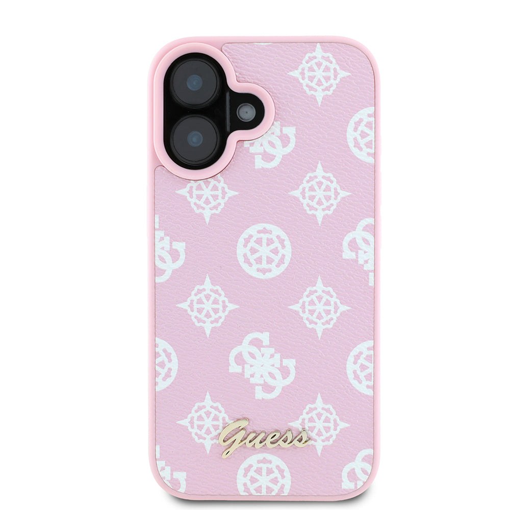 MagSafe futrola za Apple iPhone 16, Guess, Peony Script, Roza