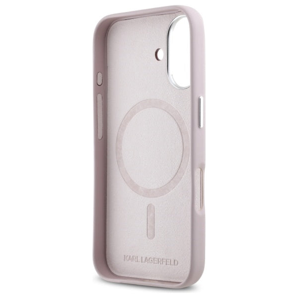MagSafe futrola za Apple iPhone 16, Karl Lagerfeld, FW Metal Plate, Roza