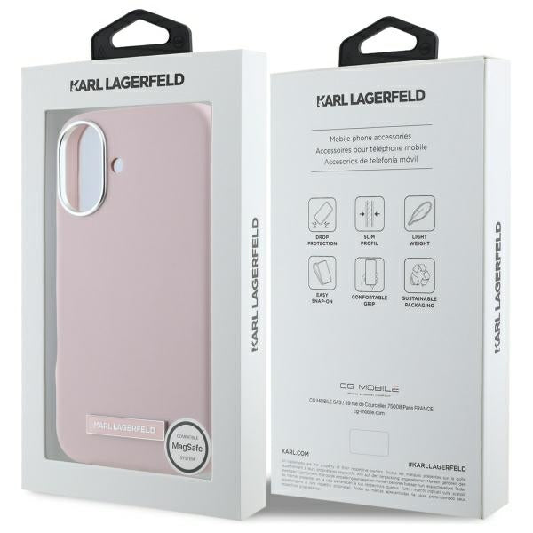 MagSafe futrola za Apple iPhone 16, Karl Lagerfeld, FW Metal Plate, Roza