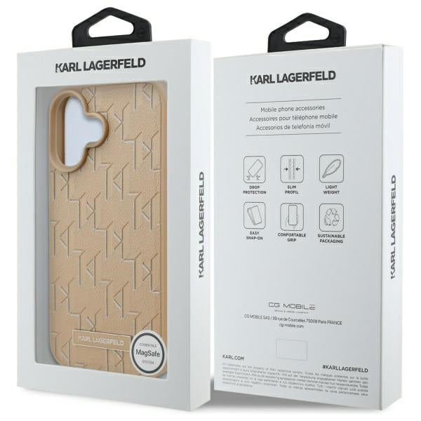 MagSafe futrola za Apple iPhone 16, Karl Lagerfeld, Hot Stamp, Bež