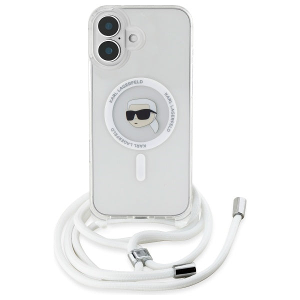 Futrola MagSafe za Apple iPhone 16, Karl Lagerfeld, IML Crossbody Karl's Head, Prozirna