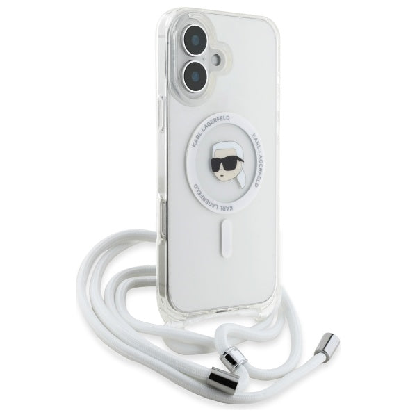 Futrola MagSafe za Apple iPhone 16, Karl Lagerfeld, IML Crossbody Karl's Head, Prozirna