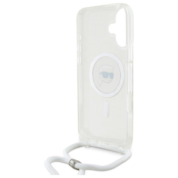 Futrola MagSafe za Apple iPhone 16, Karl Lagerfeld, IML Crossbody Karl's Head, Prozirna