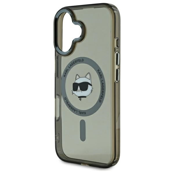 Futrola MagSafe za Apple iPhone 16, Karl Lagerfeld, IML Metal Choupette's Head, Crna