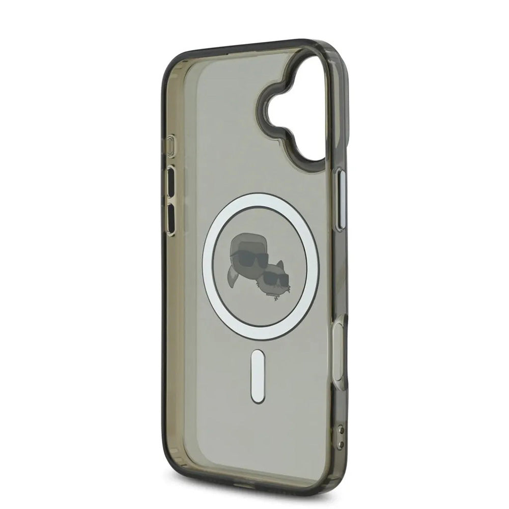 Futrola MagSafe za Apple iPhone 16, Karl Lagerfeld, IML Metal Karl & Choupette's Heads, Crna