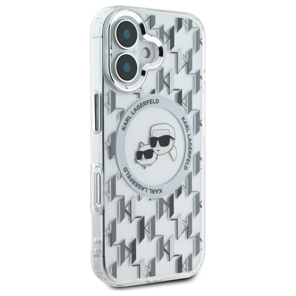MagSafe futrola za Apple iPhone 16, Karl Lagerfeld, IML Monogram Karl & Choupette's Heads, Prozirna