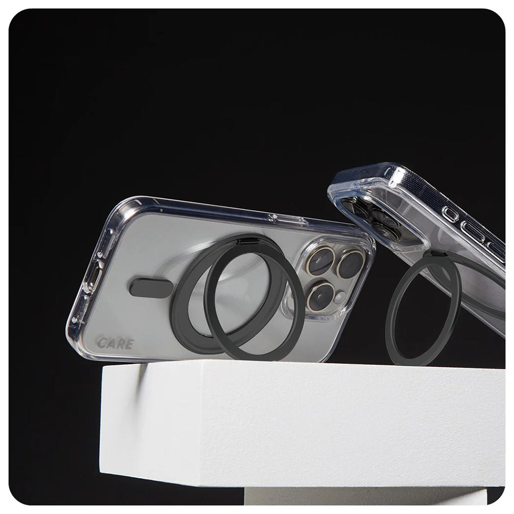 Futrola MagSafe za Apple iPhone 16, PanzerGlass, Care Feature Kickstand, Crna Prozirna