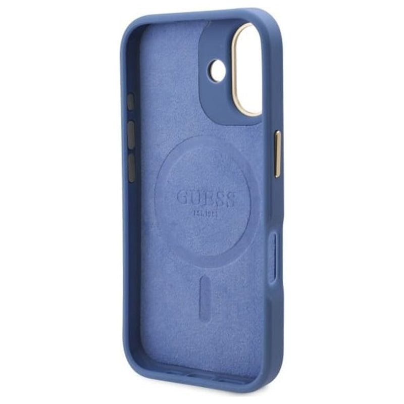 MagSafe futrola za Apple iPhone 16 Plus, Guess, 4G Logo Plate, Plava
