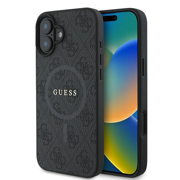 MagSafe futrola za Apple iPhone 16 Plus, Guess, 4G Ring Classic Logo, Crna