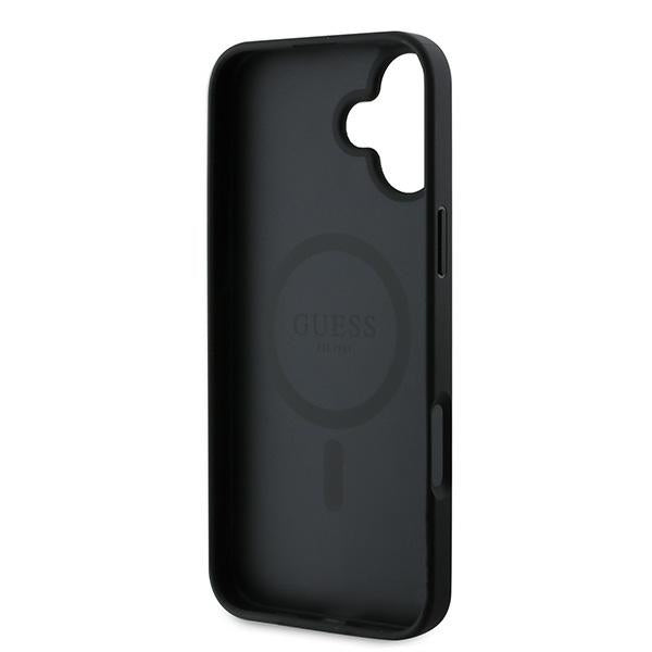 MagSafe futrola za Apple iPhone 16 Plus, Guess, 4G Ring Classic Logo, Crna