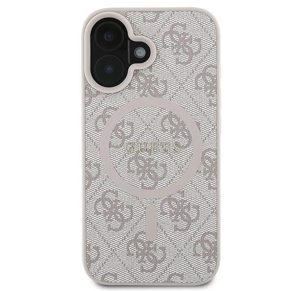 MagSafe futrola za Apple iPhone 16 Plus, Guess, 4G Ring Classic Logo, Roza
