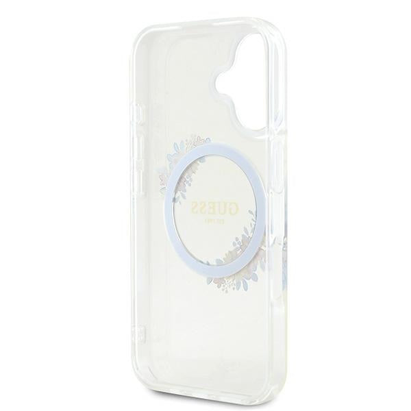 MagSafe futrola za Apple iPhone 16 Plus, Guess, IML Flowers Wreath, Prozirna