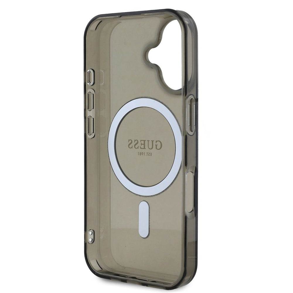 MagSafe futrola za Apple iPhone 16 Plus, Guess, IML Glitter Circle, Crna