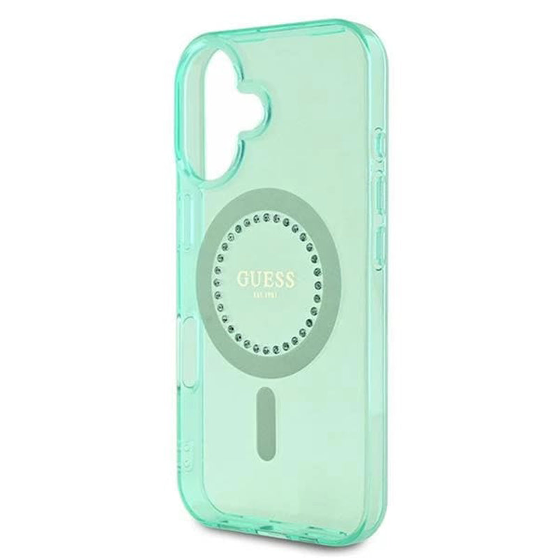 MagSafe futrola za Apple iPhone 16 Plus, Guess, IML Rhinestone, Zelena