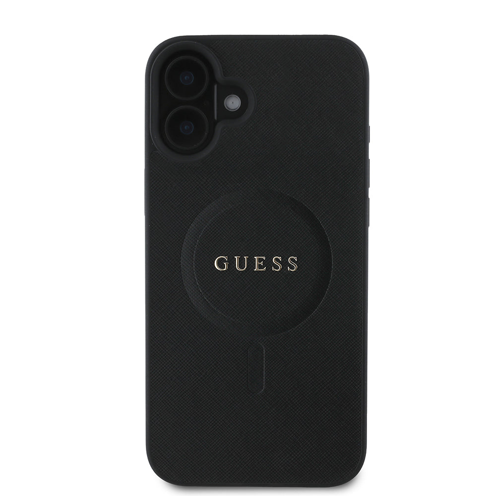 Futrola MagSafe za Apple iPhone 16 Plus, Guess, Saffiano Classic Logo, Crna