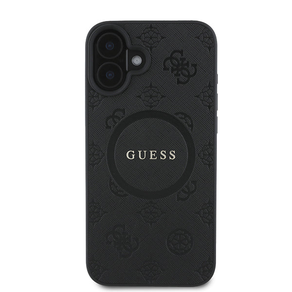 Futrola MagSafe za Apple iPhone 16 Plus, Guess, Saffiano Peony Classic Logo, Roza