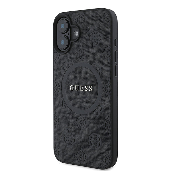 Futrola MagSafe za Apple iPhone 16 Plus, Guess, Saffiano Peony Classic Logo, Roza