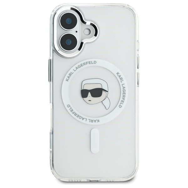 Futrola MagSafe za Apple iPhone 16 Plus, Karl Lagerfeld, IML Karl's Head, Bijela