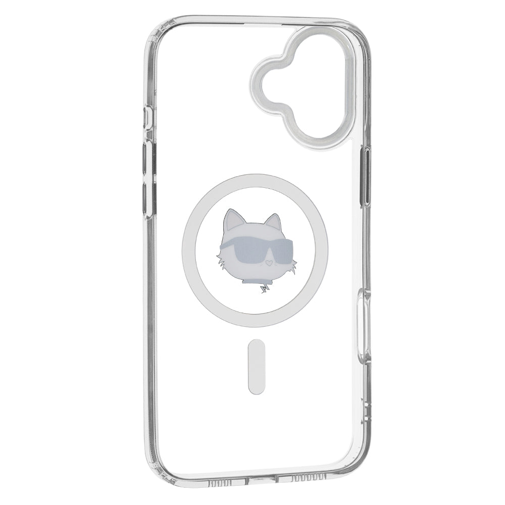 MagSafe futrola za Apple iPhone 16 Plus, Karl Lagerfeld, IML Metal Choupette's Head, Bijela