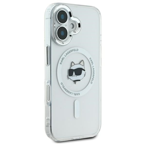 MagSafe futrola za Apple iPhone 16 Plus, Karl Lagerfeld, IML Metal Choupette's Head, Bijela