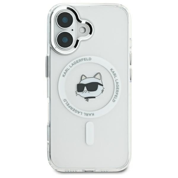 MagSafe futrola za Apple iPhone 16 Plus, Karl Lagerfeld, IML Metal Choupette's Head, Bijela