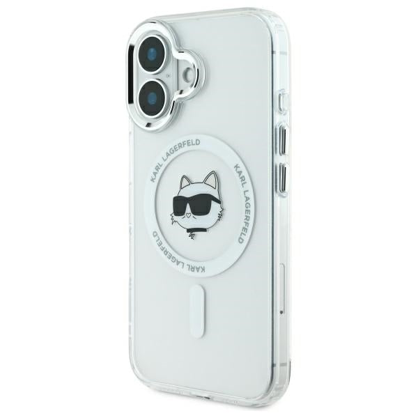 MagSafe futrola za Apple iPhone 16 Plus, Karl Lagerfeld, IML Metal Choupette's Head, Bijela