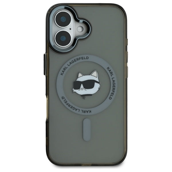 Futrola MagSafe za Apple iPhone 16 Plus, Karl Lagerfeld, IML Metal Choupette's Head, Crna