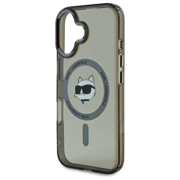 Futrola MagSafe za Apple iPhone 16 Plus, Karl Lagerfeld, IML Metal Choupette's Head, Crna