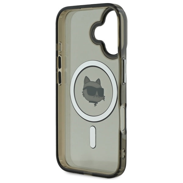 Futrola MagSafe za Apple iPhone 16 Plus, Karl Lagerfeld, IML Metal Choupette's Head, Crna