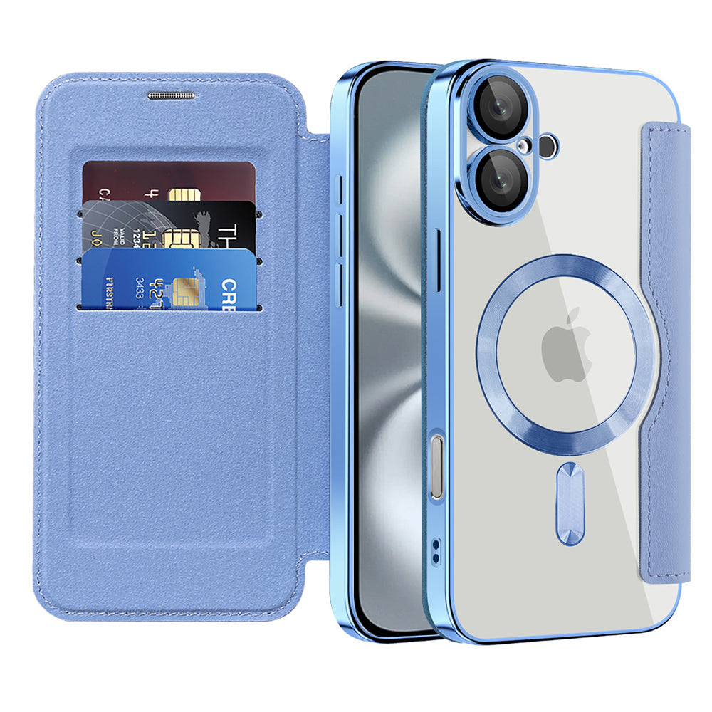 MagSafe futrola za Apple iPhone 16 Plus, Techsuit, SmartMag Book, Plava