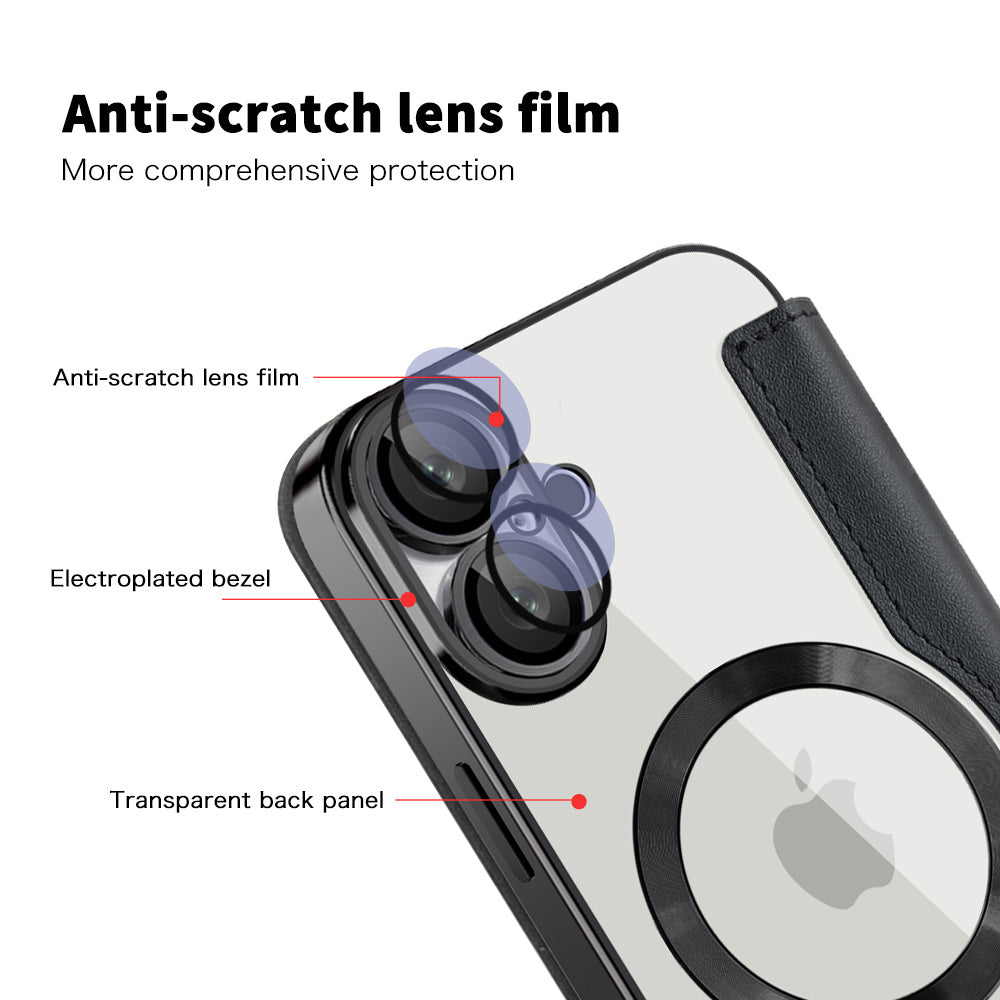 MagSafe futrola za Apple iPhone 16 Plus, Techsuit, SmartMag Book, Crna