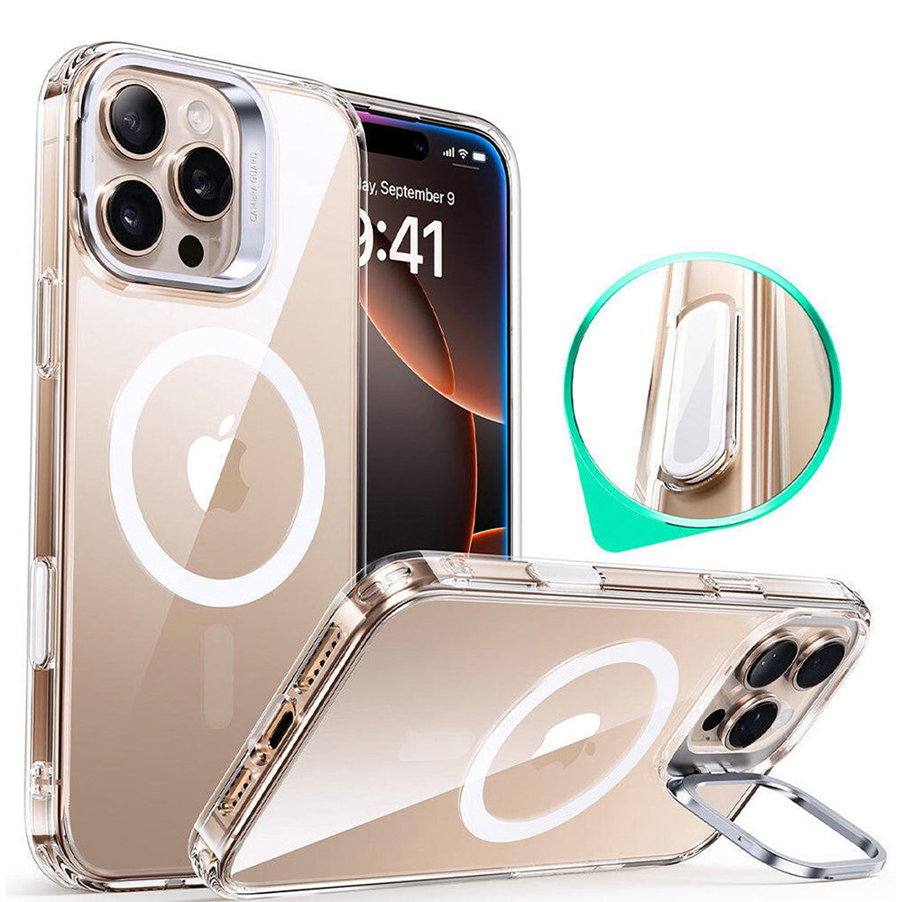 Futrola MagSafe za Apple iPhone 16 Pro, ESR, Classic Hybrid Kickstand Slide, Prozirna