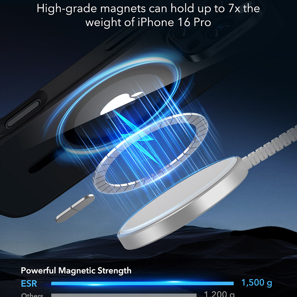 Futrola MagSafe za Apple iPhone 16 Pro, ESR, Classic Hybrid, Satin Crna