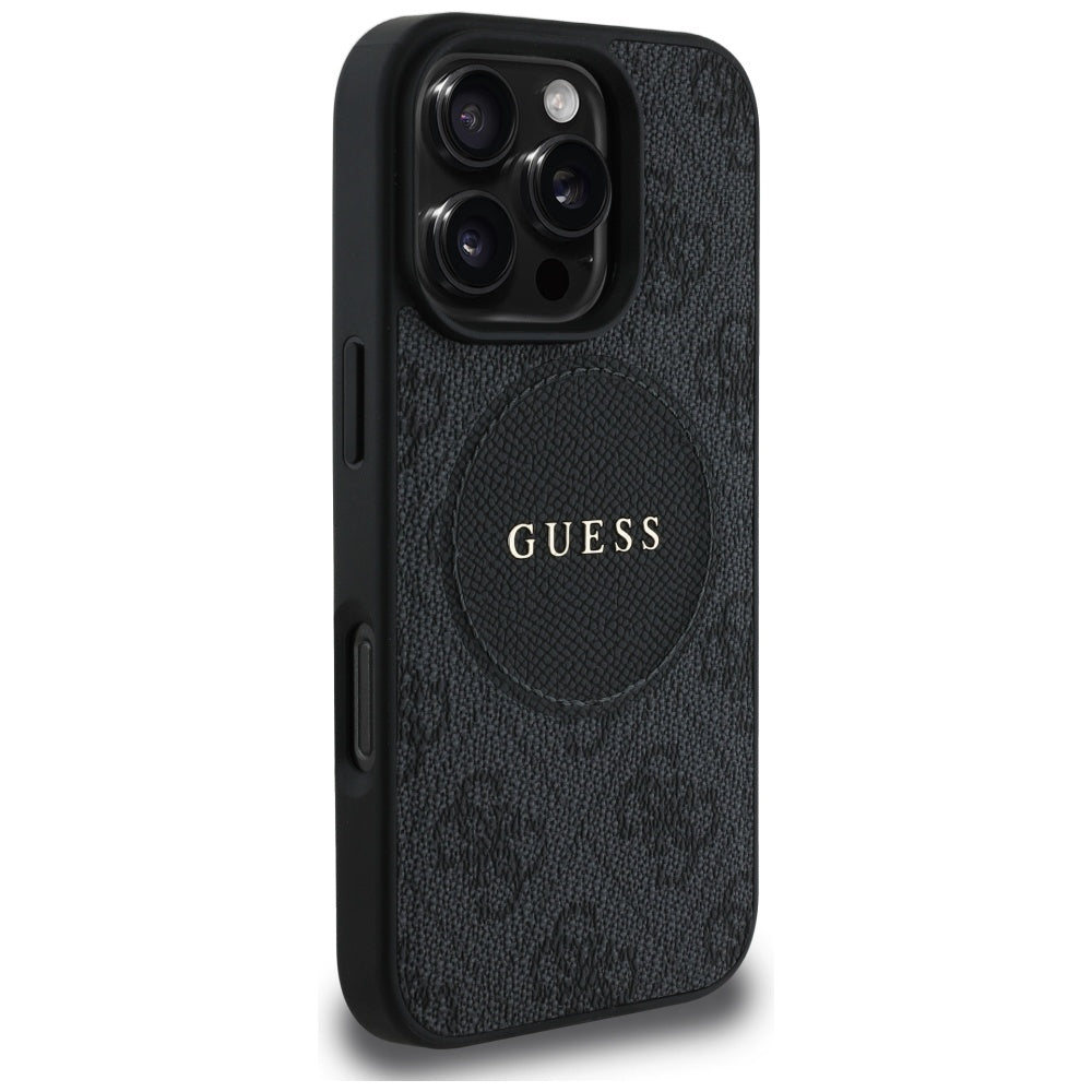 MagSafe futrola za Apple iPhone 16 Pro, Guess, 4G Circle Classic Logo, Crna