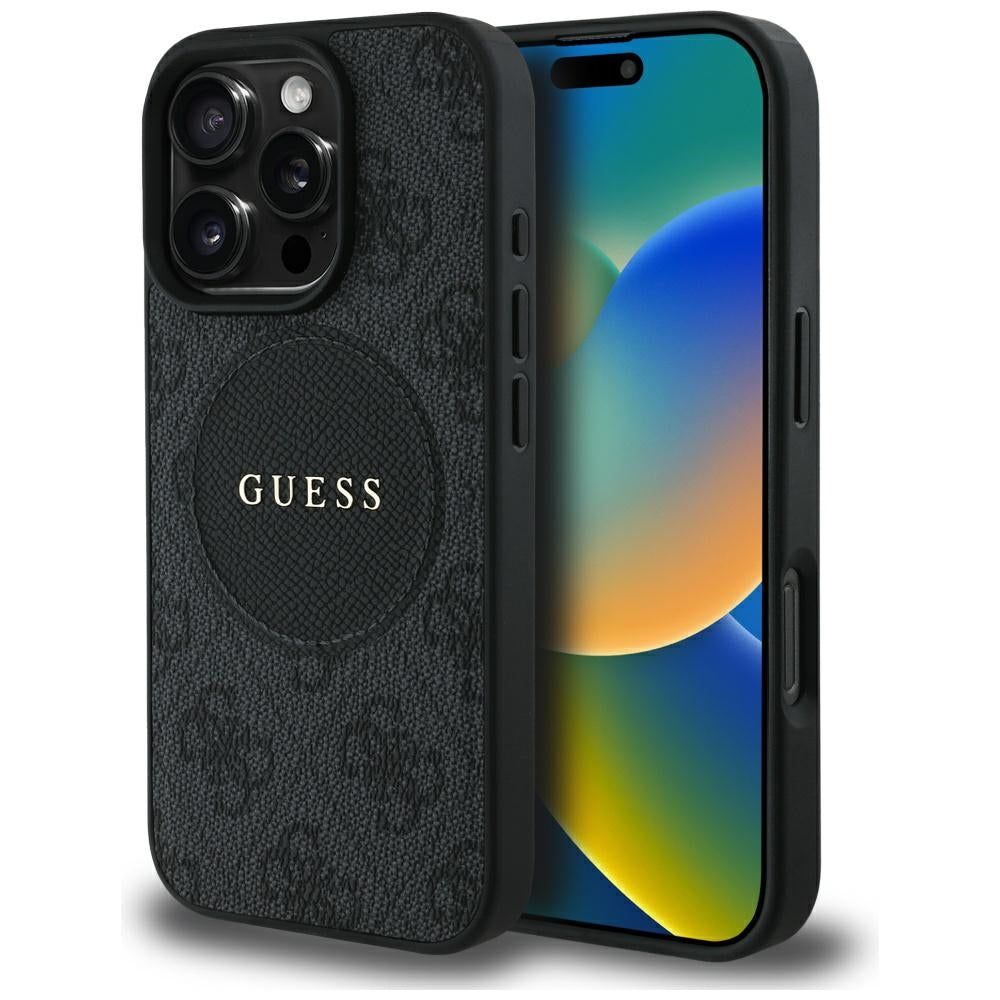 MagSafe futrola za Apple iPhone 16 Pro, Guess, 4G Circle Classic Logo, Crna