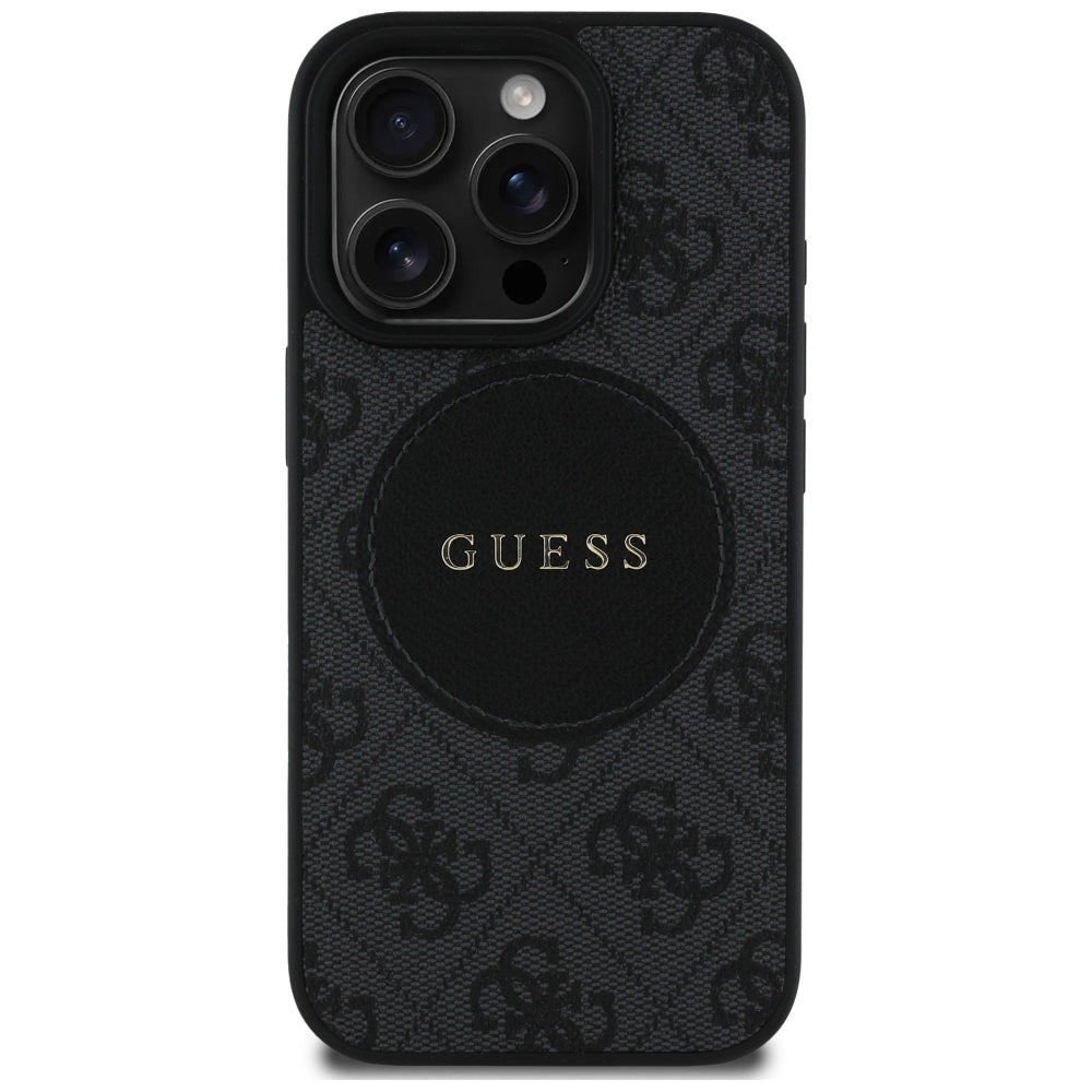 MagSafe futrola za Apple iPhone 16 Pro, Guess, 4G Circle Classic Logo, Crna