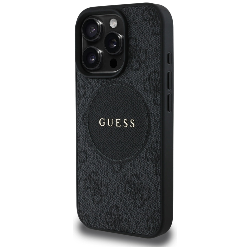 MagSafe futrola za Apple iPhone 16 Pro, Guess, 4G Circle Classic Logo, Crna