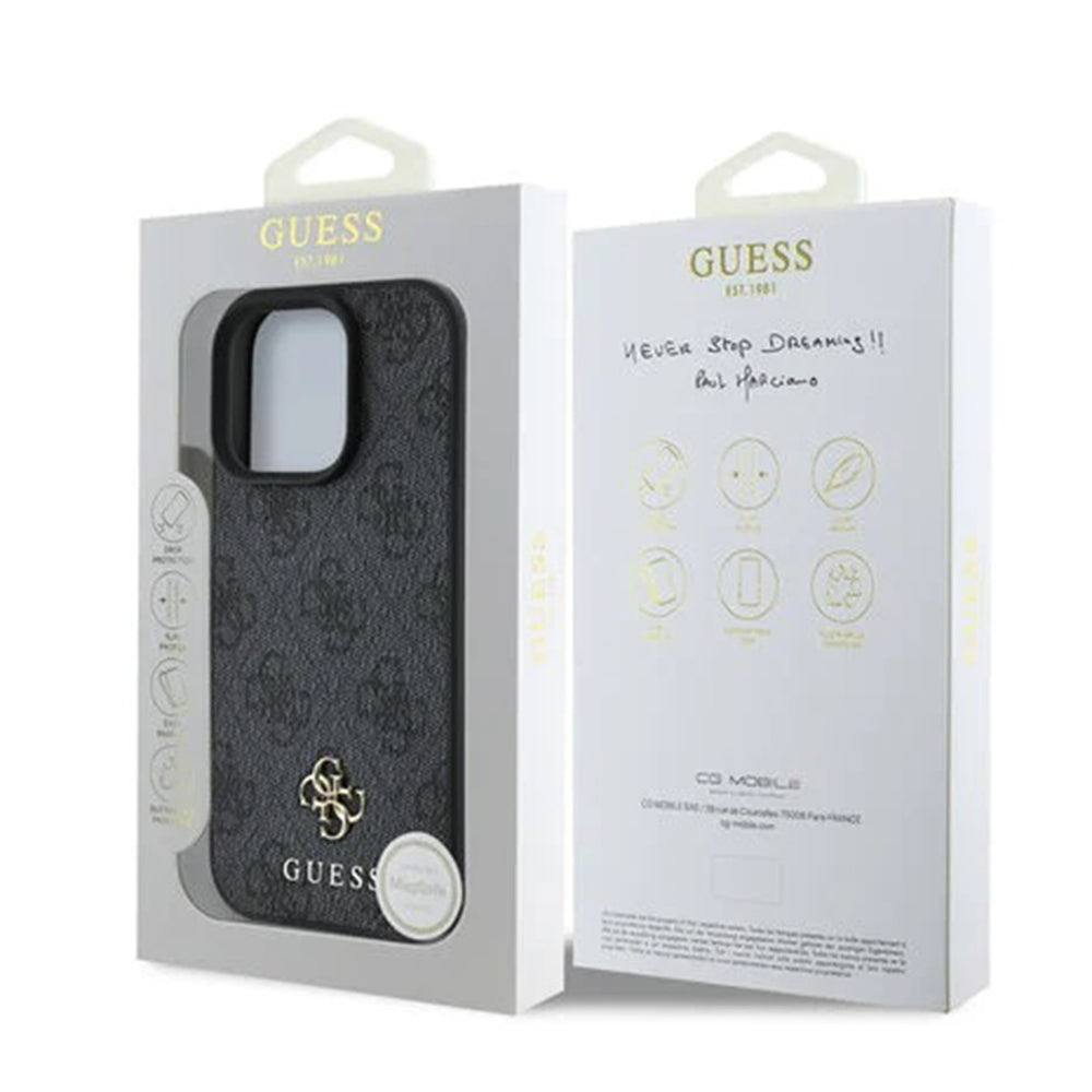 MagSafe futrola za Apple iPhone 16 Pro, Guess, 4G Classic, Crna