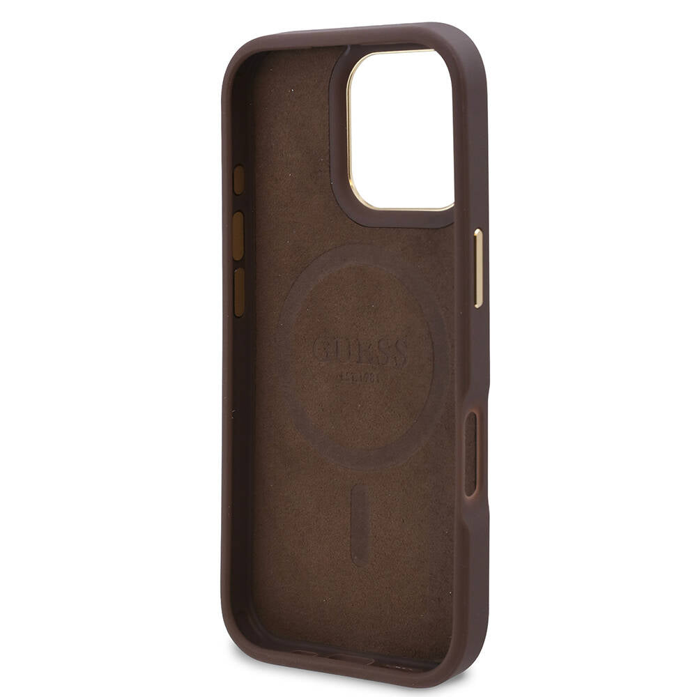 MagSafe futrola za Apple iPhone 16 Pro, Guess, 4G Logo Plate, Plava